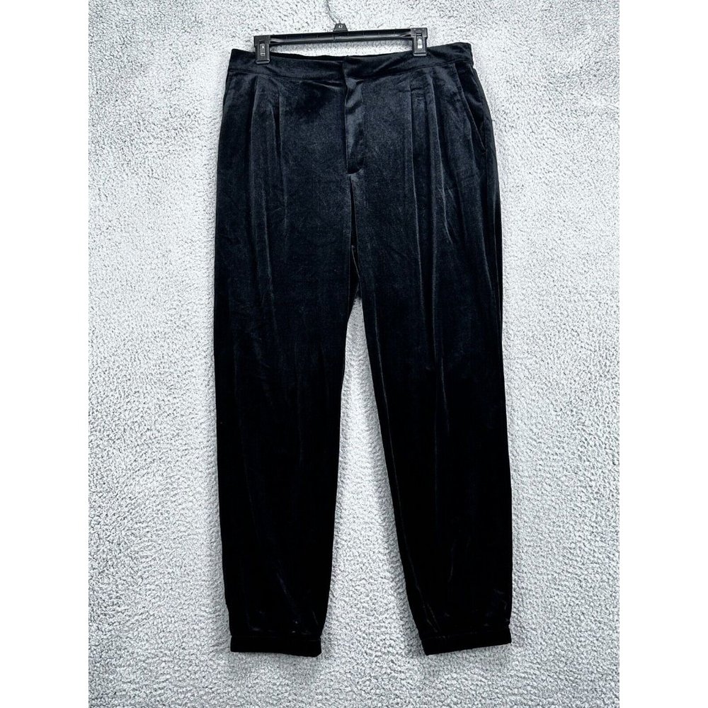 Gap Pants Womens 12 Black Velvet Jogger Lounge Velour Sweat Pants Ladies NEW